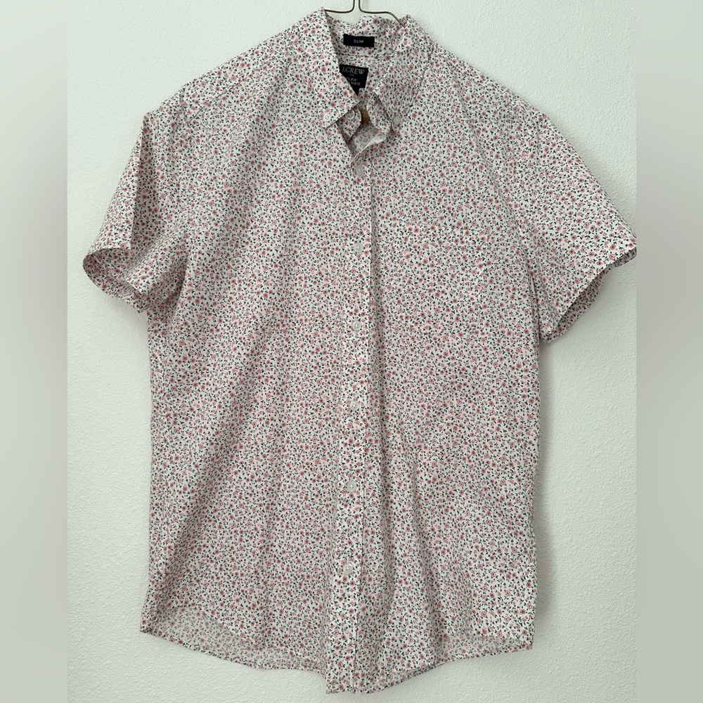 J. Crew Flex Washed Slim Floral Casual Button Down Shirt